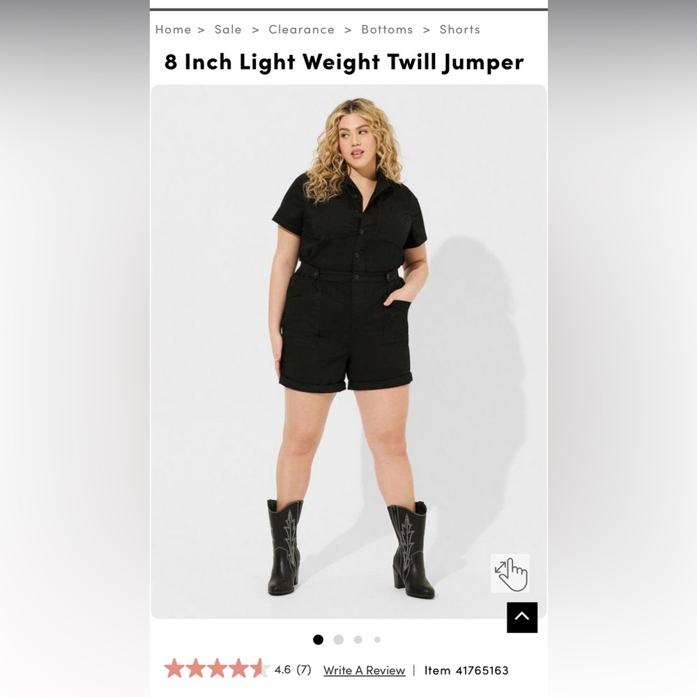 NWT 8 Inch Light Weight Twill Jumper Torrid